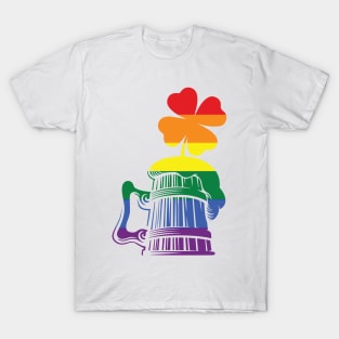 LGBTQ Clover St. Patrick's Day Beer Mug Design T-Shirt